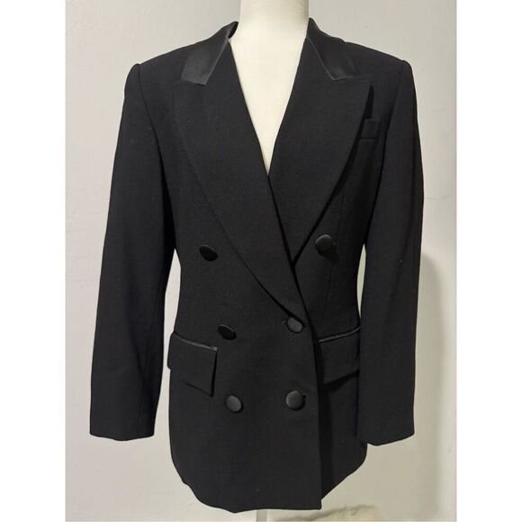 Kasper black blazer 100% wool button front 6 - Picture 8 of 8